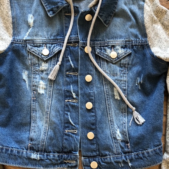 Streetwear Society distressed hooded denim jacket - Picture 6 of 14